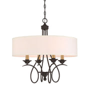 Minka Lavery La Courbe 24in 4-Light Pendant | Transitional Coal with Antique Brass | Kitchen Island & Dining Room | 24 x 24 x 24 in | Model 4074-676