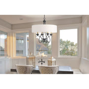 Minka Lavery La Courbe 24in 4-Light Pendant | Transitional Coal with Antique Brass | Kitchen Island & Dining Room | 24 x 24 x 24 in | Model 4074-676