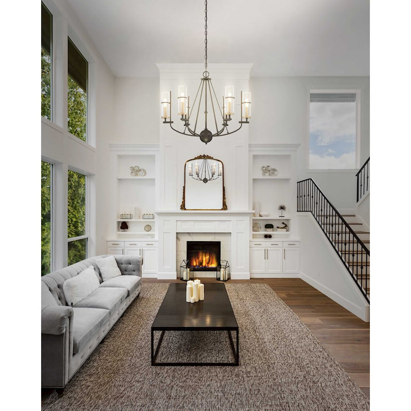 Minka Lavery Sussex Court 20in 4-Light Chandelier | Transitional Smoked Iron and Aged Gold | Dining Room & Kitchen | 20 x 20 x 20 in | Model 4086-107