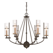 Minka Lavery Sussex Court 6-Light Chandelier | Transitional Smoked Iron and Aged Gold | Dining Room & Living Room | 28 x 28 x 23 in | Model 4087-107