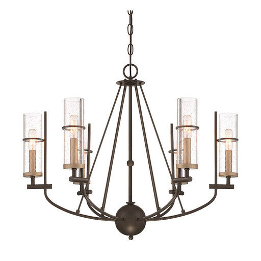 Minka Lavery Sussex Court 6-Light Chandelier | Transitional Smoked Iron and Aged Gold | Dining Room & Living Room | 28 x 28 x 23 in | Model 4087-107