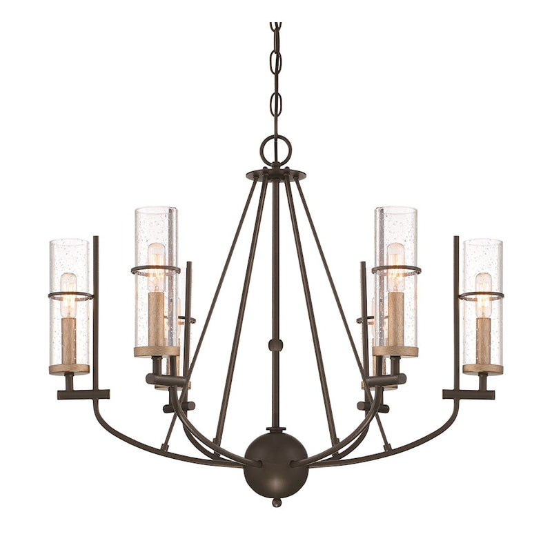 Minka Lavery Sussex Court 6-Light Chandelier | Transitional Smoked Iron and Aged Gold | Dining Room & Living Room | 28 x 28 x 23 in | Model 4087-107
