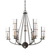 Minka Lavery Sussex Court 31in 9-Light Chandelier | Transitional Smoked Iron and Aged Gold | Dining Room & Foyer | 31 x 31 x 31 in | Model 4089-107