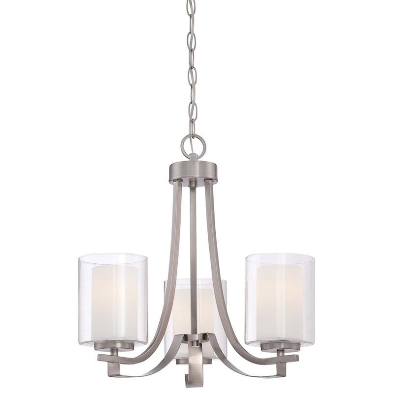 Minka Lavery Parsons Studio 18in 3-Light Chandelier | Transitional Brushed Nickel Steel | Dining Room & Living Room | Model 4103-84