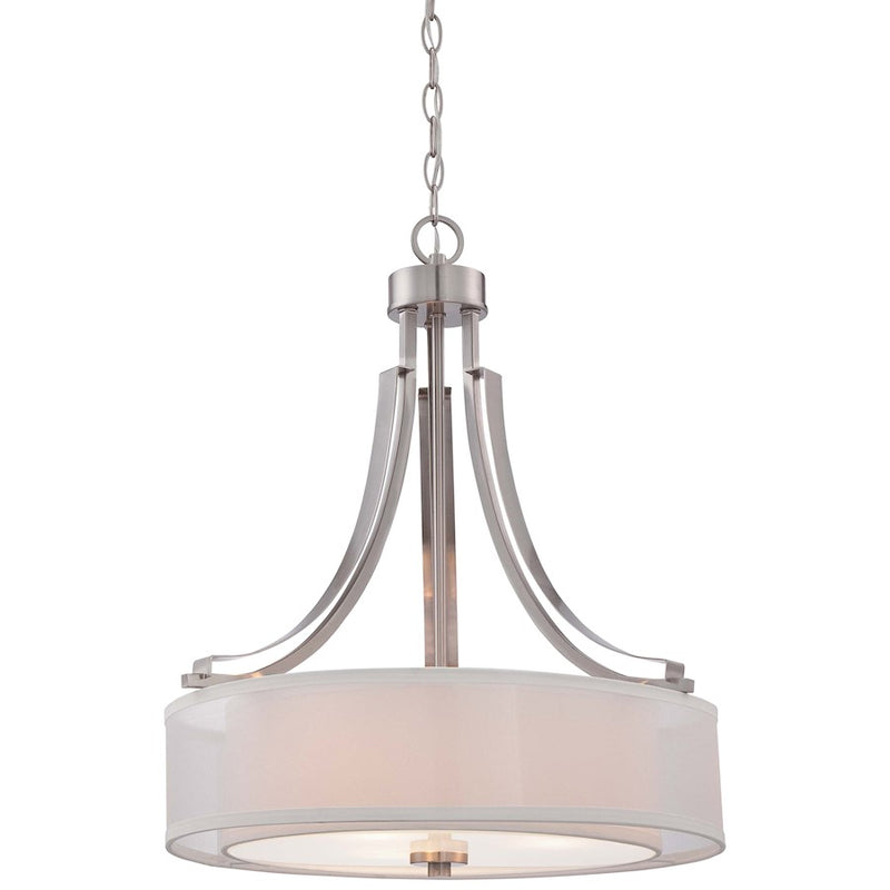 Minka Lavery Parsons Studio 20in 3-Light Pendant | Transitional Brushed Nickel | Kitchen Island & Dining Room | 20 x 20 x 24 in | Model 4104-84