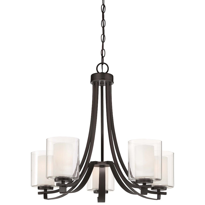 Minka Lavery Parsons Studio 26in 5-Light Chandelier | Transitional Smoked Iron Finish | Dining Room & Living Room | 26 x 26 x 23 in | Model 4105-172