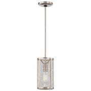 Minka Laver Downtown Edison 6in 1-Light Mini Pendant | Contemporary Brushed Nickel | Kitchen Island & Dining Room | 6 x 6 x 10 in | Model 4131-84