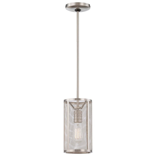 Minka Laver Downtown Edison 6in 1-Light Mini Pendant | Contemporary Brushed Nickel | Kitchen Island & Dining Room | 6 x 6 x 10 in | Model 4131-84