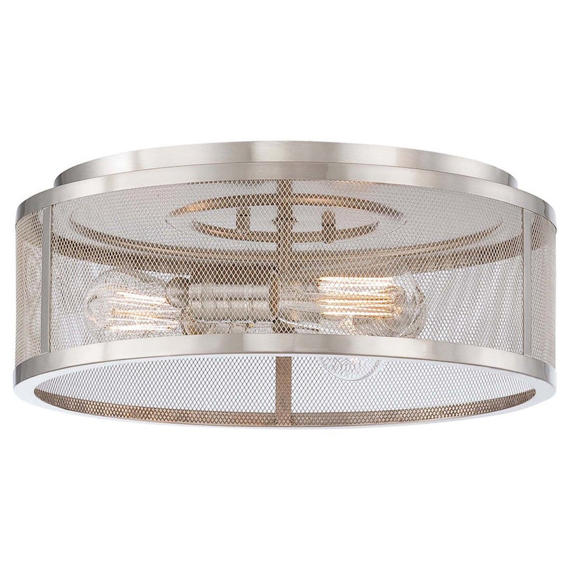 Minka Lavery Downtown Edison 15in 3-Light Flush Mount | Contemporary Brushed Nickel | Hallway & Bedroom | 15 x 15 x 5.75 in | Model 4133-84