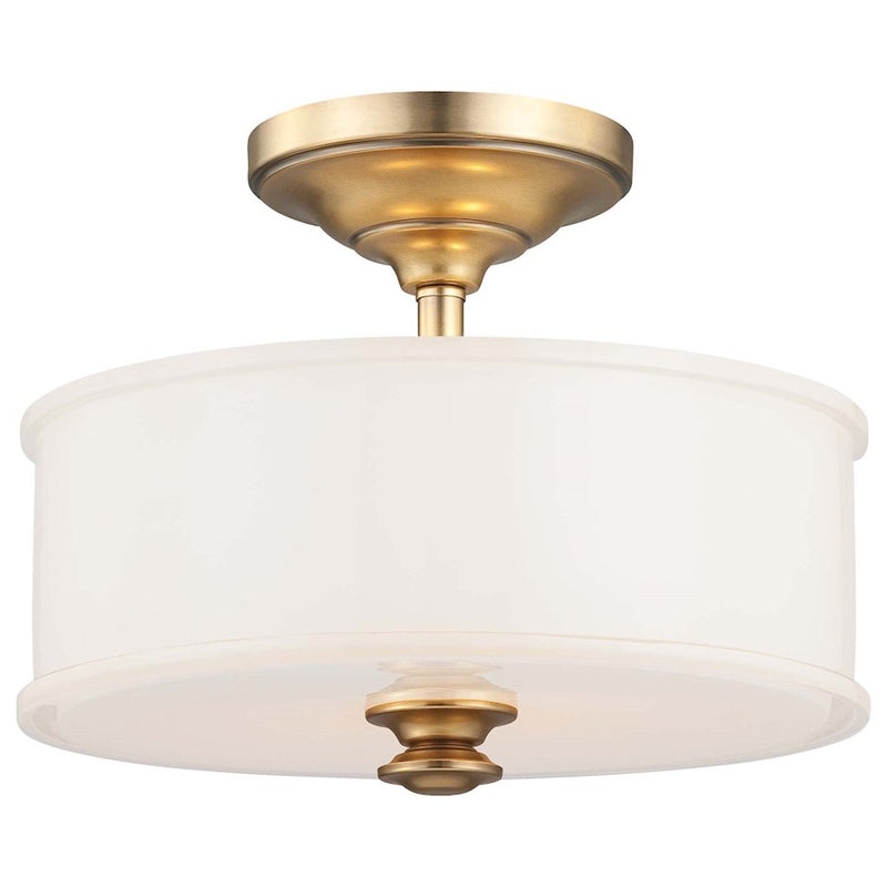 Minka Lavery Harbour Point 14in 2-Light Semi-Flush Mount | Transitional Liberty Gold | Entryway & Hallway | 14 x 14 x 11 in | Model 4172-249