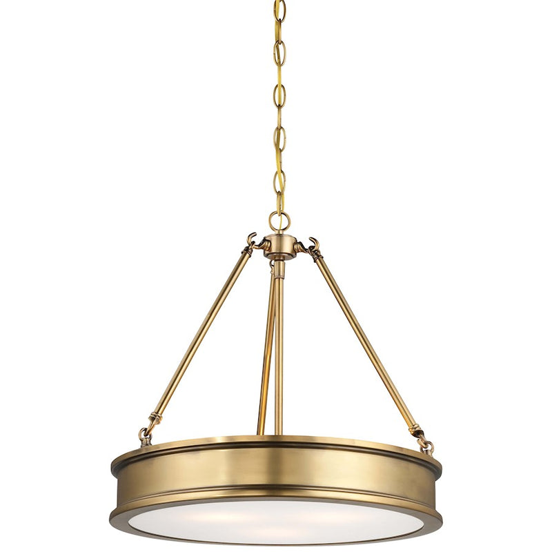 Minka Lavery Harbour Point 19in 3-Light Pendant | Transitional Liberty Gold Steel | Kitchen Island & Dining Room | 19 x 19 x 18 in | Model 4173-249