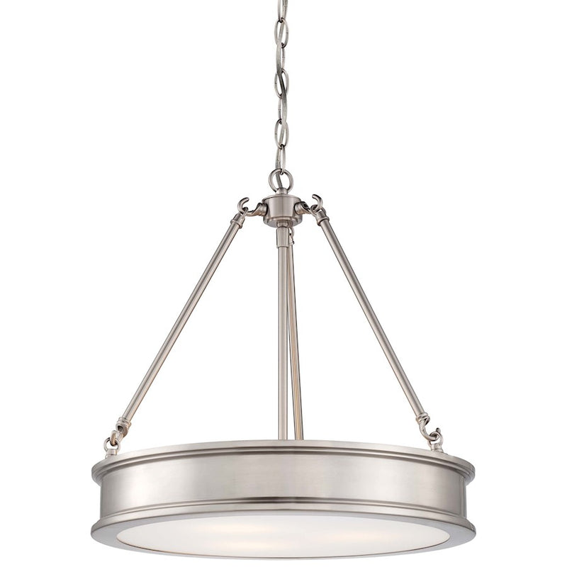 Minka Lavery Harbour Point 19in 3-Light Pendant | Brushed Nickel Transitional | Kitchen Island & Dining Room | 19 x 19 x 18 in | Model 4173-84