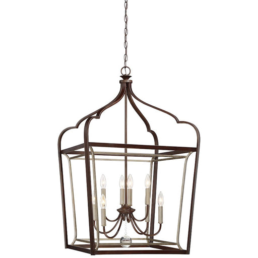 Minka Lavery Astrapia 23in 8-Light Foyer | Traditional Dark Rubbed Sienna and Aged Silver Metal | Entryway & Stairwell | Model 4349-593