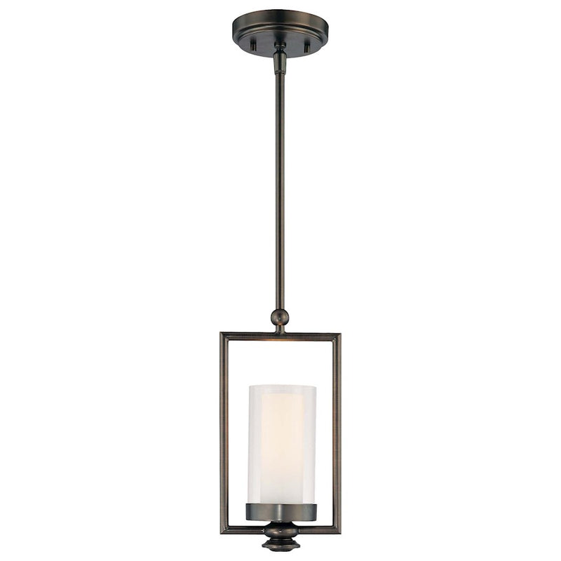 Minka Lavery Harvard Court 4in 1-Light Mini Pendant | Traditional Bronze Plated Metal | Kitchen Island & Breakfast Nook | Model 4361-281
