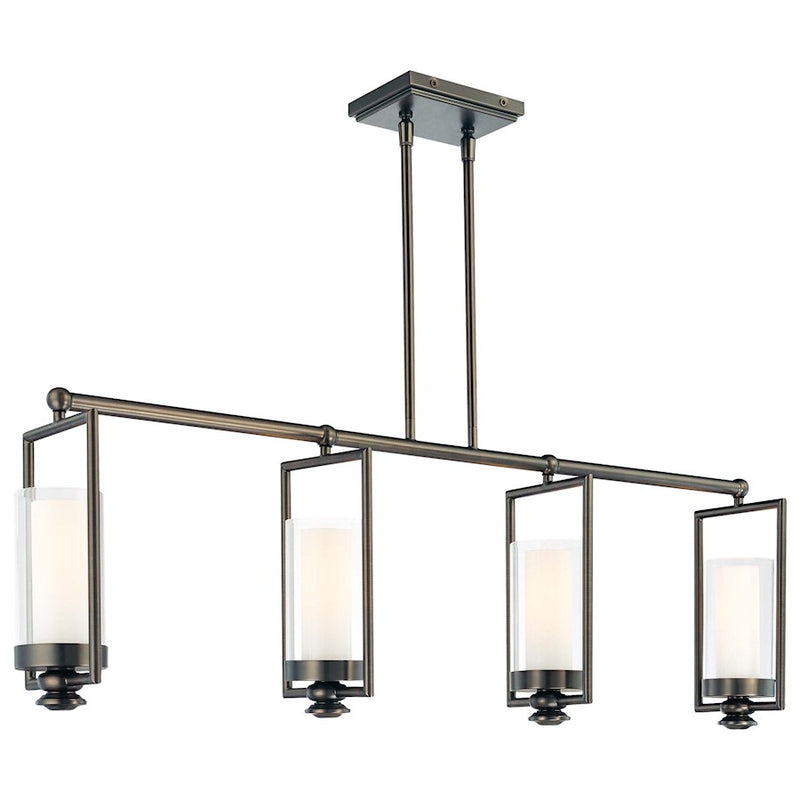 Minka Lavery Harvard Court 42in 4-Light Island Light | Transitional Bronze | Kitchen Island | 42 x 14 in | Model 4364-281