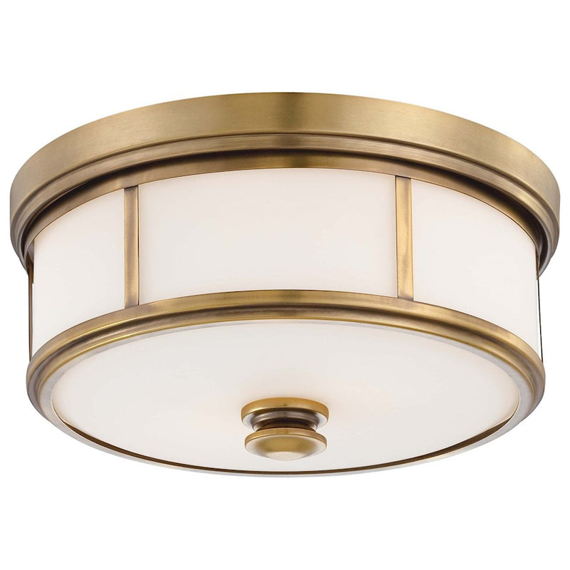 Minka Laver Harbour Point 14in 2-Light Flush Mount | Transitional Liberty Gold | Hallway & Bedroom Ceiling Light | 14 x 14 x 6 in | Model 4365-249