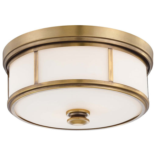Minka Laver Harbour Point 14in 2-Light Flush Mount | Transitional Liberty Gold | Hallway & Bedroom Ceiling Light | 14 x 14 x 6 in | Model 4365-249