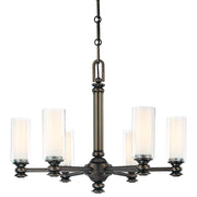 Minka Lavery Harvard Court 26in 6-Light Chandelier | Transitional Bronze | Dining Room & Entryway | 26 x 26 x 20 in | Model 4366-281
