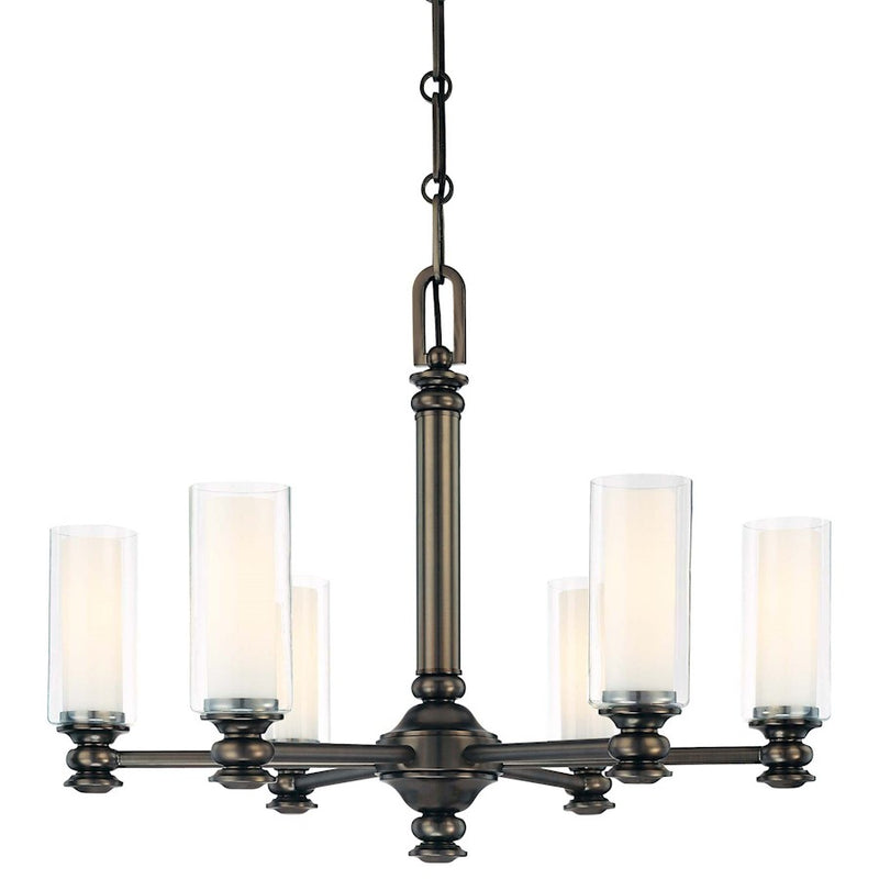 Minka Lavery Harvard Court 26in 6-Light Chandelier | Transitional Bronze | Dining Room & Entryway | 26 x 26 x 20 in | Model 4366-281