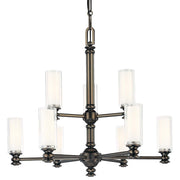 Minka Lavery Harvard Court 31in 9-Light Chandelier | Traditional Bronze Plated | Dining Room & Living Room | 31 x 31 x 28 in | Model 4369-281