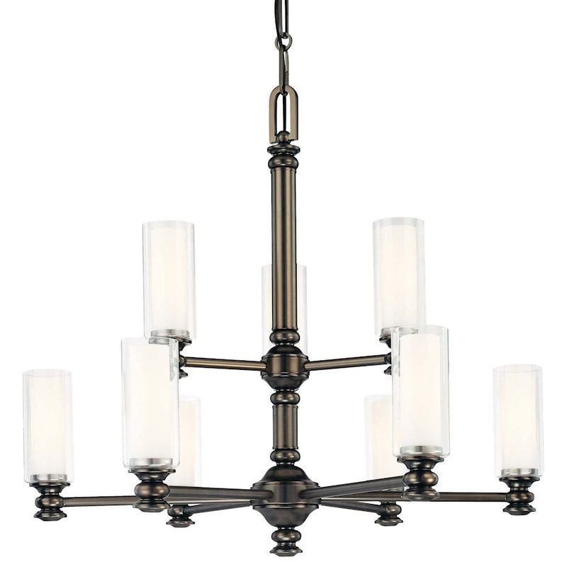 Minka Lavery Harvard Court 31in 9-Light Chandelier | Traditional Bronze Plated | Dining Room & Living Room | 31 x 31 x 28 in | Model 4369-281