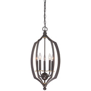 Minka Lavery Middletown 14in 5-Light Pendant | Transitional Downton Bronze and Gold | Kitchen Island & Dining Room | 14 x 14 x 27 in | Model 4372-579