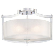 Minka Lavery Clarte 17in 3-Light Semi-Flush | Contemporary Chrome Steel | Entryway & Hallway Ceiling Light | 17 x 17 x 9.75 in | Model 4397-77