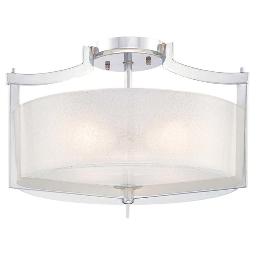 Minka Lavery Clarte 17in 3-Light Semi-Flush | Contemporary Chrome Steel | Entryway & Hallway Ceiling Light | 17 x 17 x 9.75 in | Model 4397-77