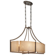 Minka Lavery Clarte 36in 6-Light Oval Pendant | Contemporary Patina Iron Steel | Kitchen Island & Dining Room | 36 x 21.25 x 25 in | Model 4398-573