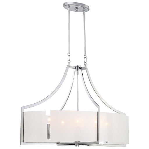 Minka Lavery Clarte 36in 6-Light Oval Pendant | Contemporary Chrome Steel | Kitchen Island & Dining Room | 36 x 21.5 x 24.75 in | Model 4398-77