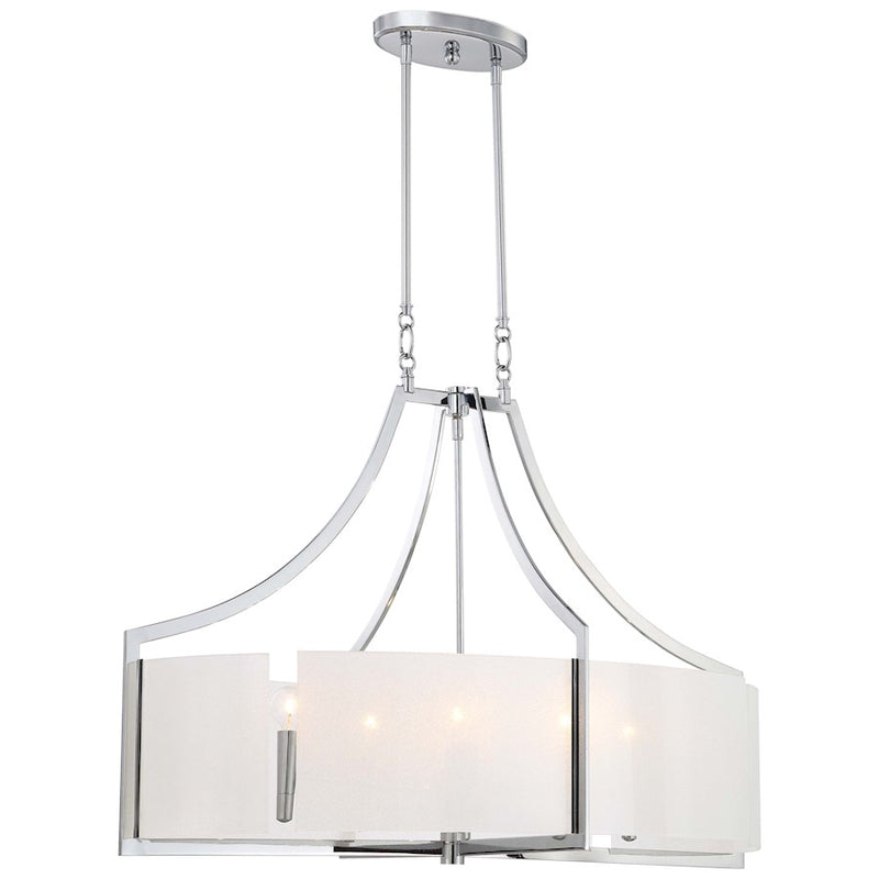 Minka Lavery Clarte 36in 6-Light Oval Pendant | Contemporary Chrome Steel | Kitchen Island & Dining Room | 36 x 21.5 x 24.75 in | Model 4398-77