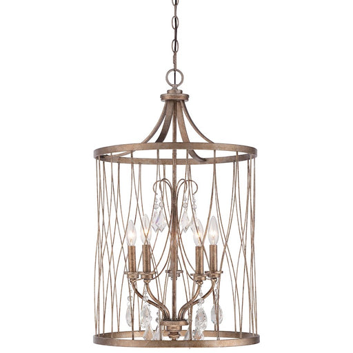 Minka Lavery West Liberty 18in 5-Light Pendant | Traditional Olympus Gold | Dining Room & Living Room | 18 x 18 x 30 in | Model 4405-581