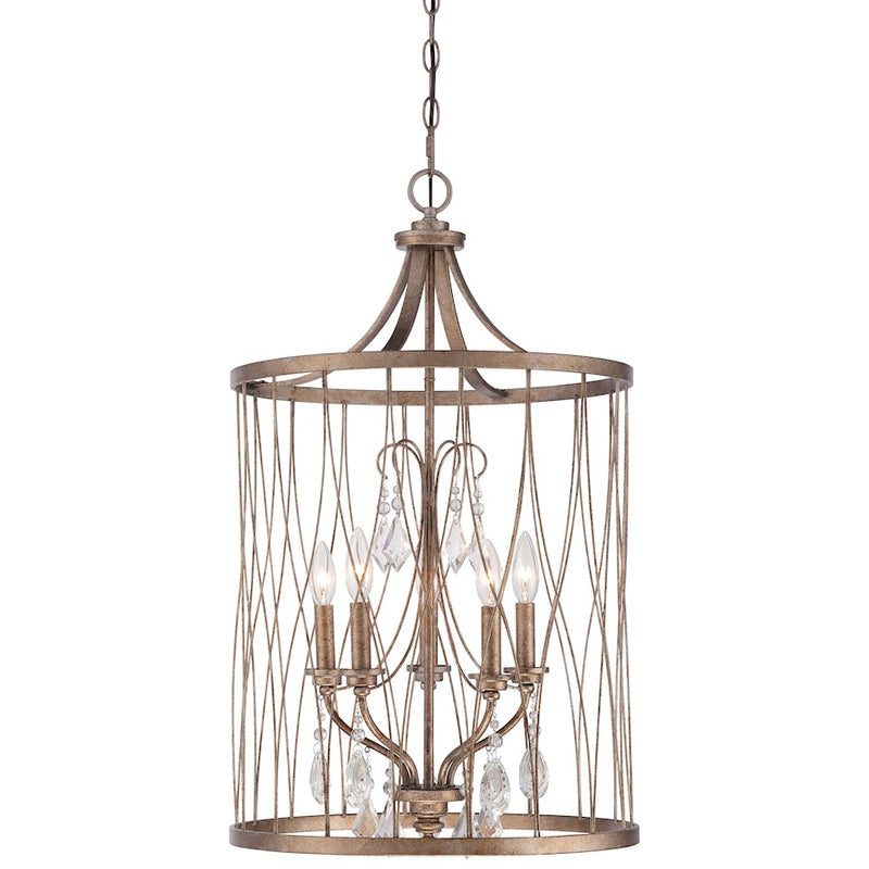 Minka Lavery West Liberty 18in 5-Light Pendant | Traditional Olympus Gold | Dining Room & Living Room | 18 x 18 x 30 in | Model 4405-581
