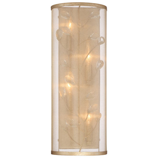 Minka Lavery Sara's Jewel 4-Light Wall Sconce | Transitional Nanti Champagne Silver and Crystal Shade | Bedroom & Hallway Accent | Model 4433-252
