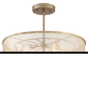 Minka Lavery Sara's Jewel 4-Light Semi-Flush Mount | Transitional Nanti Champagne Silver and Crystal Shade | Bedroom & Hallway | Model 4434-252