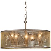 Minka Lavery Sara's Jewel 5-Light Pendant | Transitional Nanti Champagne Silver and Crystal Shade | Kitchen Island & Dining Room | Model 4435-252