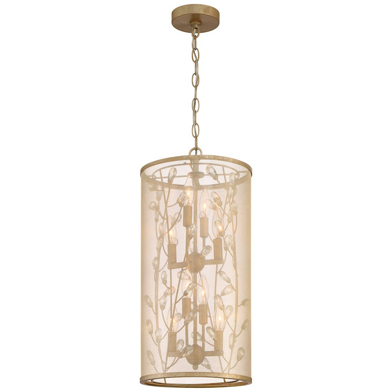 Minka Lavery Sara's Jewel 11in 8-Light Pendant | Transitional Nanti Champagne Silver | Dining Room & Living Room | 11 x 11 x 23 in | Model 4438-252