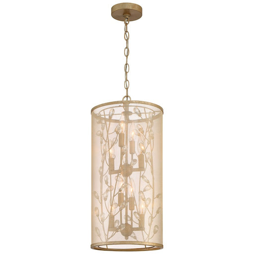 Minka Lavery Sara's Jewel 11in 8-Light Pendant | Transitional Nanti Champagne Silver | Dining Room & Living Room | 11 x 11 x 23 in | Model 4438-252