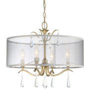 Minka Lavery Laurel Estate 20in 4-Light Semi Flush Mount | Traditional Brio Gold and Crystal | Entryway & Dining Room | Model 4443-582