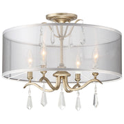 Minka Lavery Laurel Estate 20in 4-Light Semi Flush Mount | Traditional Brio Gold and Crystal | Entryway & Dining Room | Model 4443-582