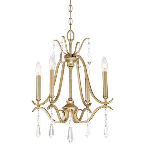 Minka Lavery Laurel Estate 18in 4-Light Chandelier | Traditional Brio Gold and Crystal | Dining Room & Living Room | Model 4444-582