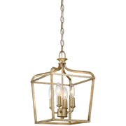 Minka Lavery Laurel Estate 10in 4-Light Pendant | Traditional Brio Gold and Open Crystal | Kitchen Island & Dining Room | Model 4445-582