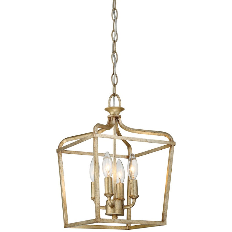 Minka Lavery Laurel Estate 10in 4-Light Pendant | Traditional Brio Gold and Open Crystal | Kitchen Island & Dining Room | Model 4445-582