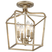 Minka Lavery Laurel Estate 10in 4-Light Pendant | Traditional Brio Gold and Open Crystal | Kitchen Island & Dining Room | Model 4445-582