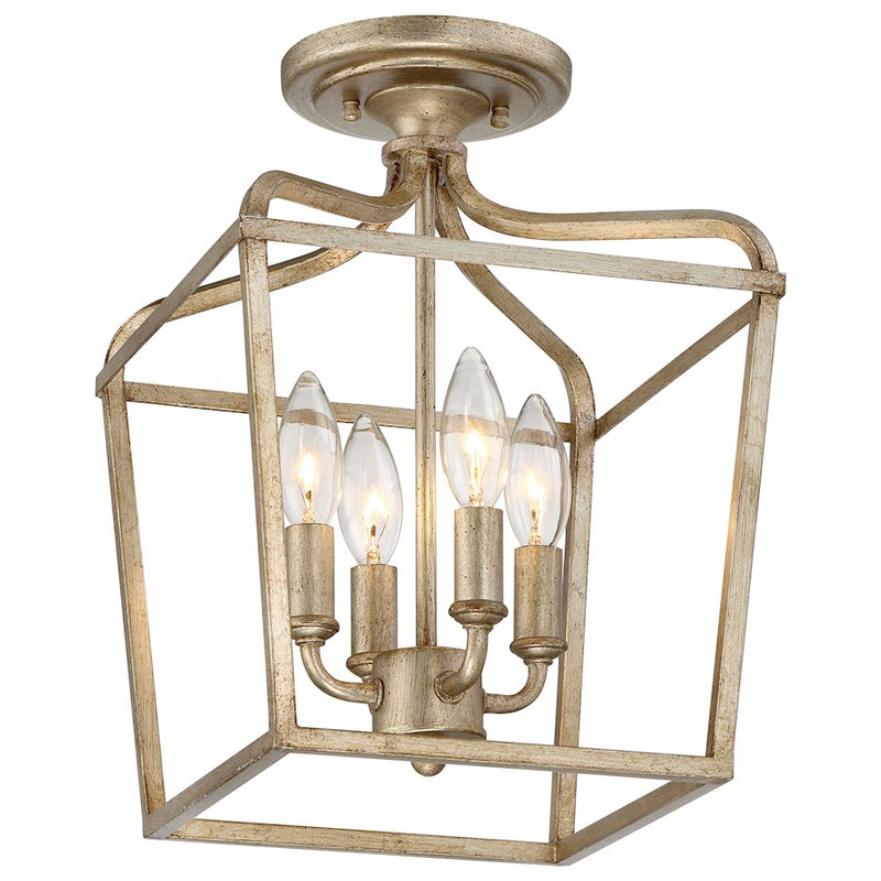 Minka Lavery Laurel Estate 10in 4-Light Pendant | Traditional Brio Gold and Open Crystal | Kitchen Island & Dining Room | Model 4445-582