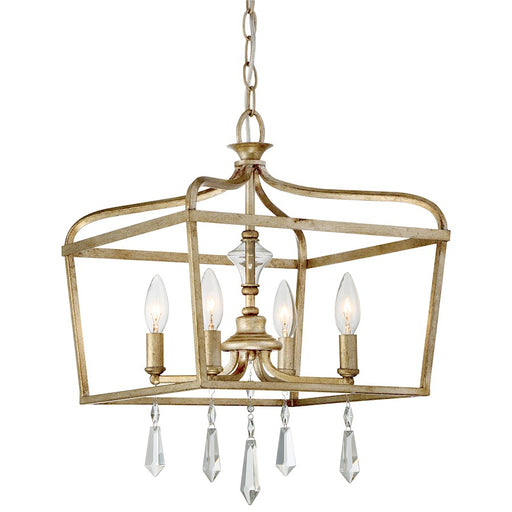 Minka Lavery Laurel Estate 14in 4-Light Pendant | Traditional Brio Gold and Open Crystal | Dining Room & Foyer | 14 x 14 x 19 in | Model 4447-582