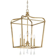Minka Lavery Laurel Estate 4-Light Pendant | Traditional Brio Gold and Open Crystal | Kitchen Island & Dining Room | 17 x 17 x 30 in | Model 4448-582