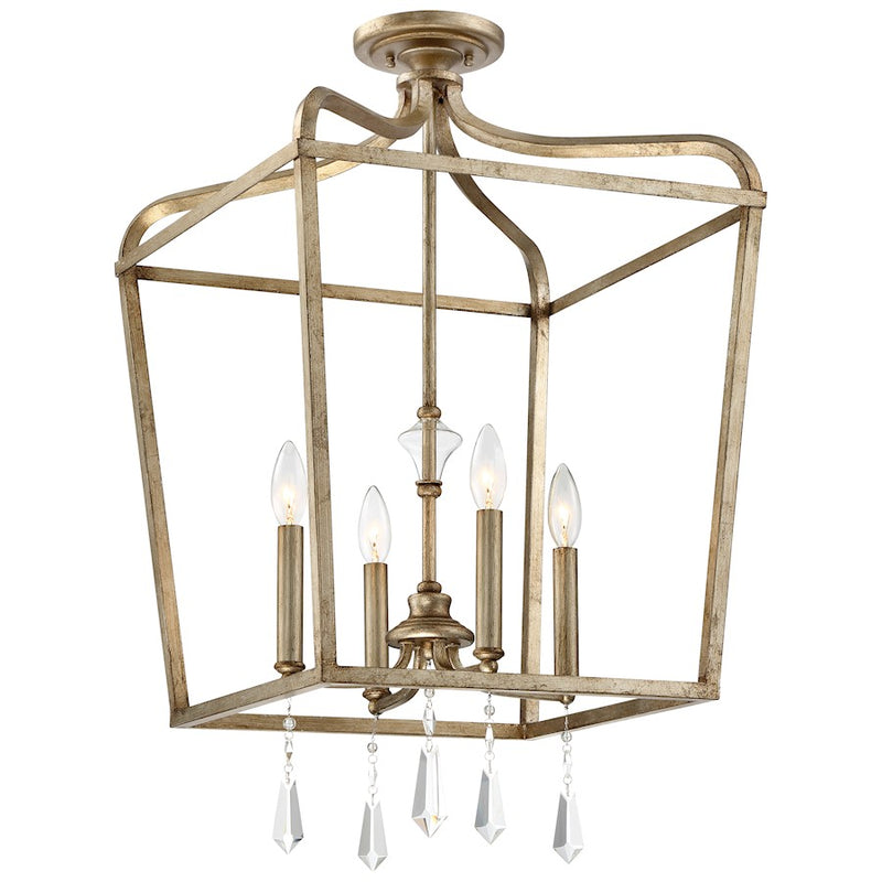Minka Lavery Laurel Estate 4-Light Pendant | Traditional Brio Gold and Open Crystal | Kitchen Island & Dining Room | 17 x 17 x 30 in | Model 4448-582