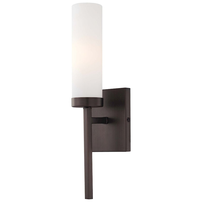 Minka Lavery 1-Light Wall Sconce | Contemporary Copper Bronze Patina Metal | Living Room & Hallway Accent Light | 4 x 4.25 x 15.25 in | Model 4460-647