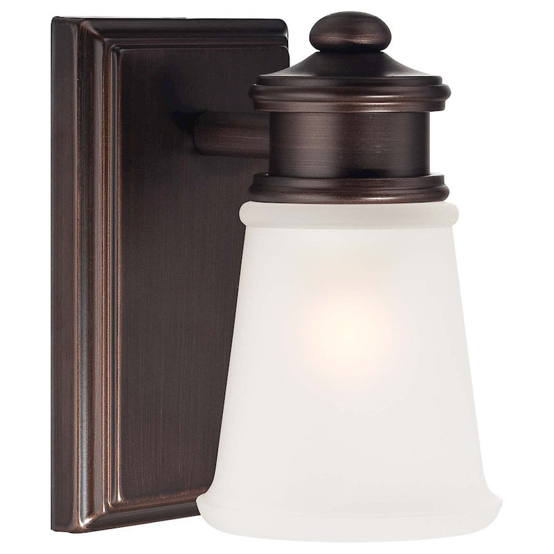 Minka Lavery 1-Light Bath Vanity Light | Traditional Dark Brushed Bronze | Bathroom & Powder Room | 8 x 6 in | Model 4531-267B
